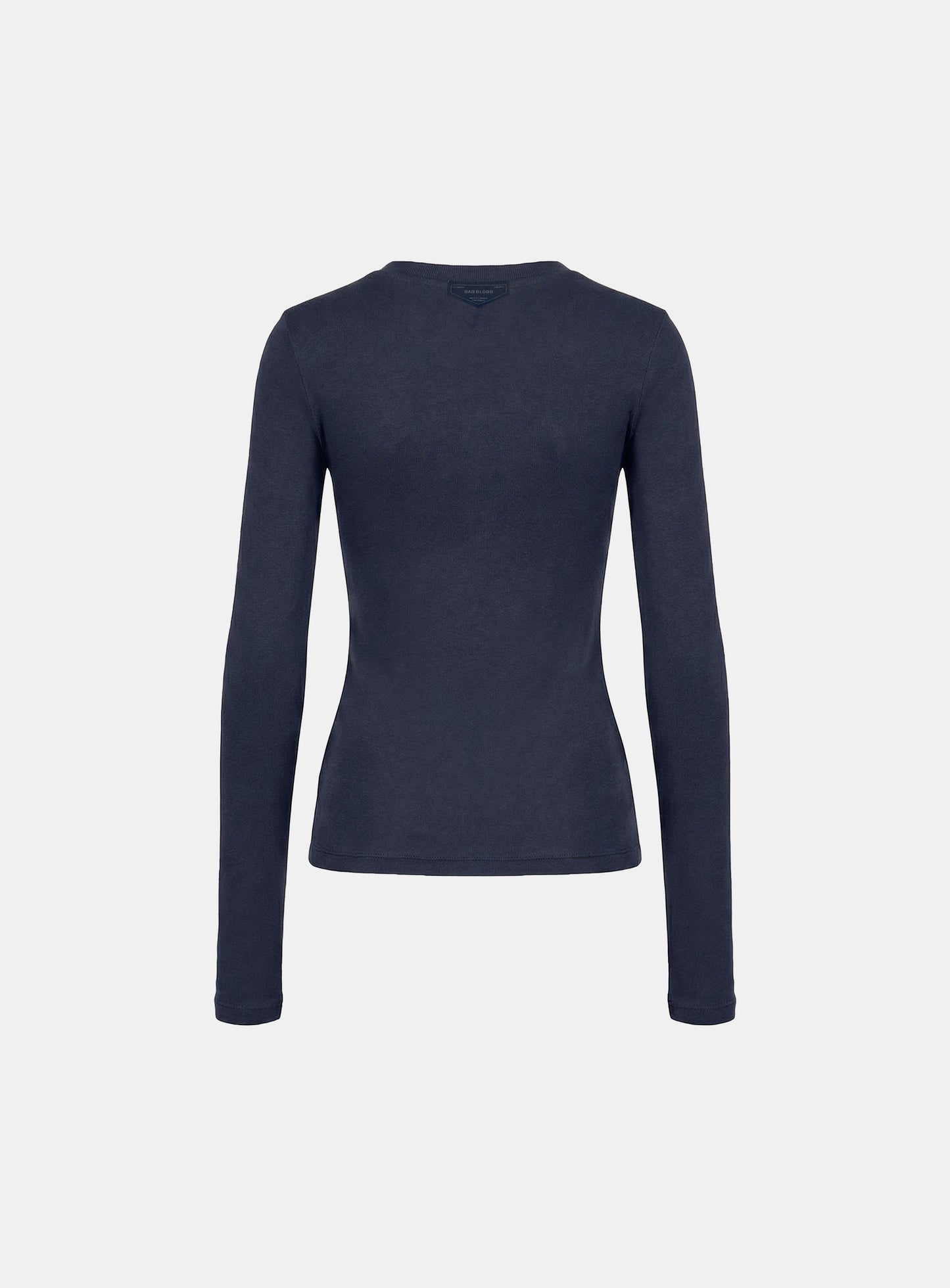 [w-tee26-046] BS Cotton Jersey Fitted Long Sleeve T-Shirt - Navy