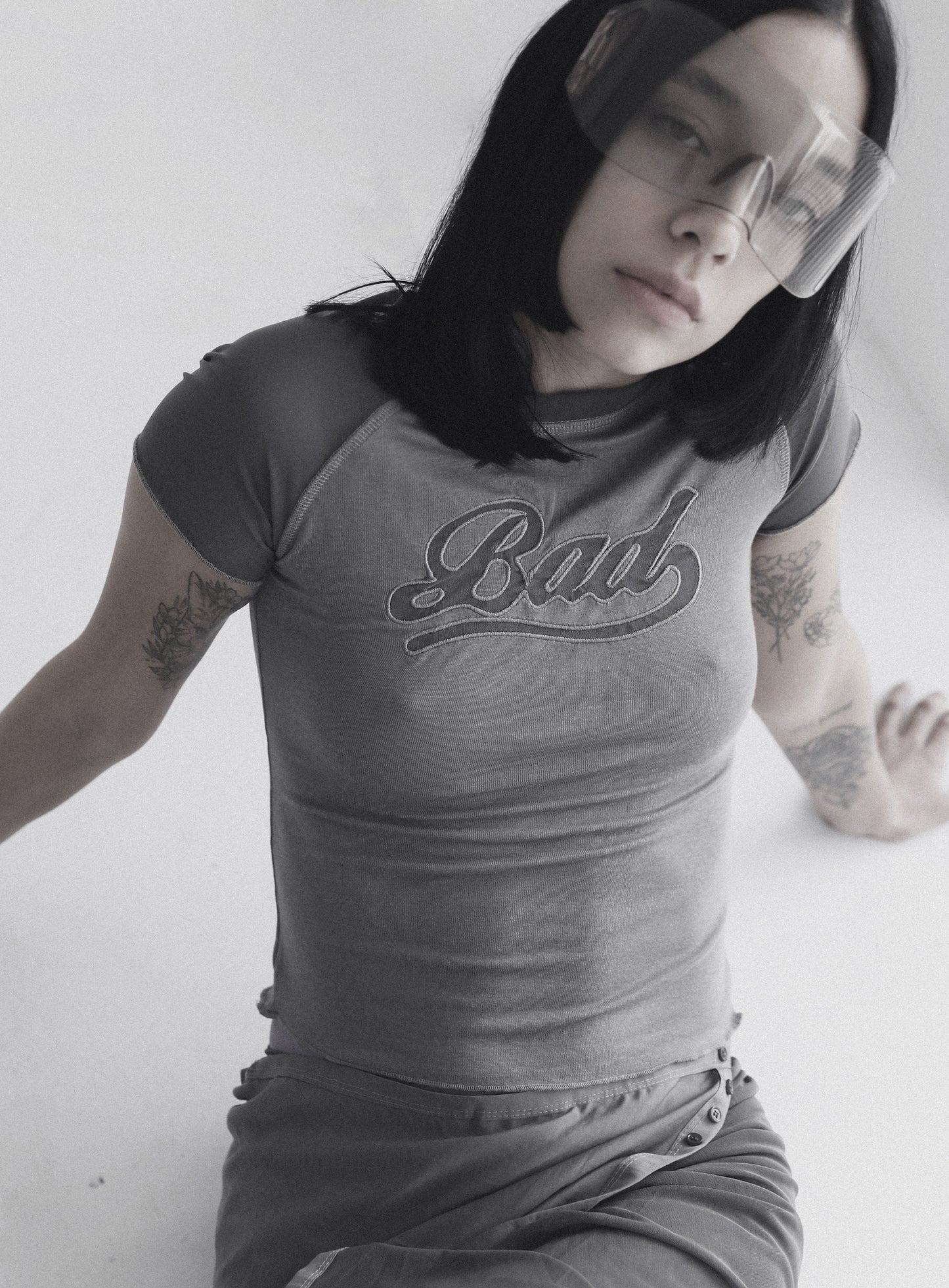 Second Skin Contrast T-Shirt – Charcoal