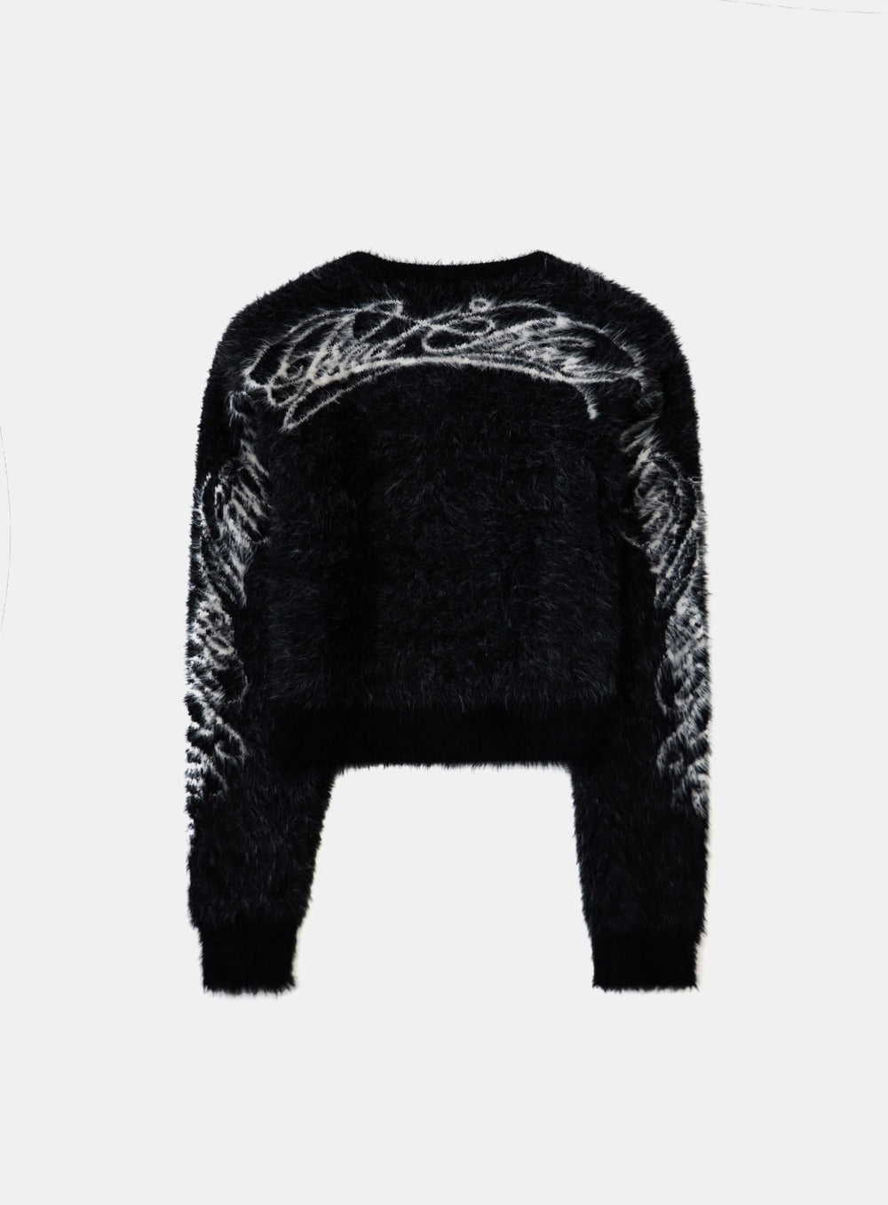[w-knt25-012] Dark Classic MYM Mohair Sweater - Black