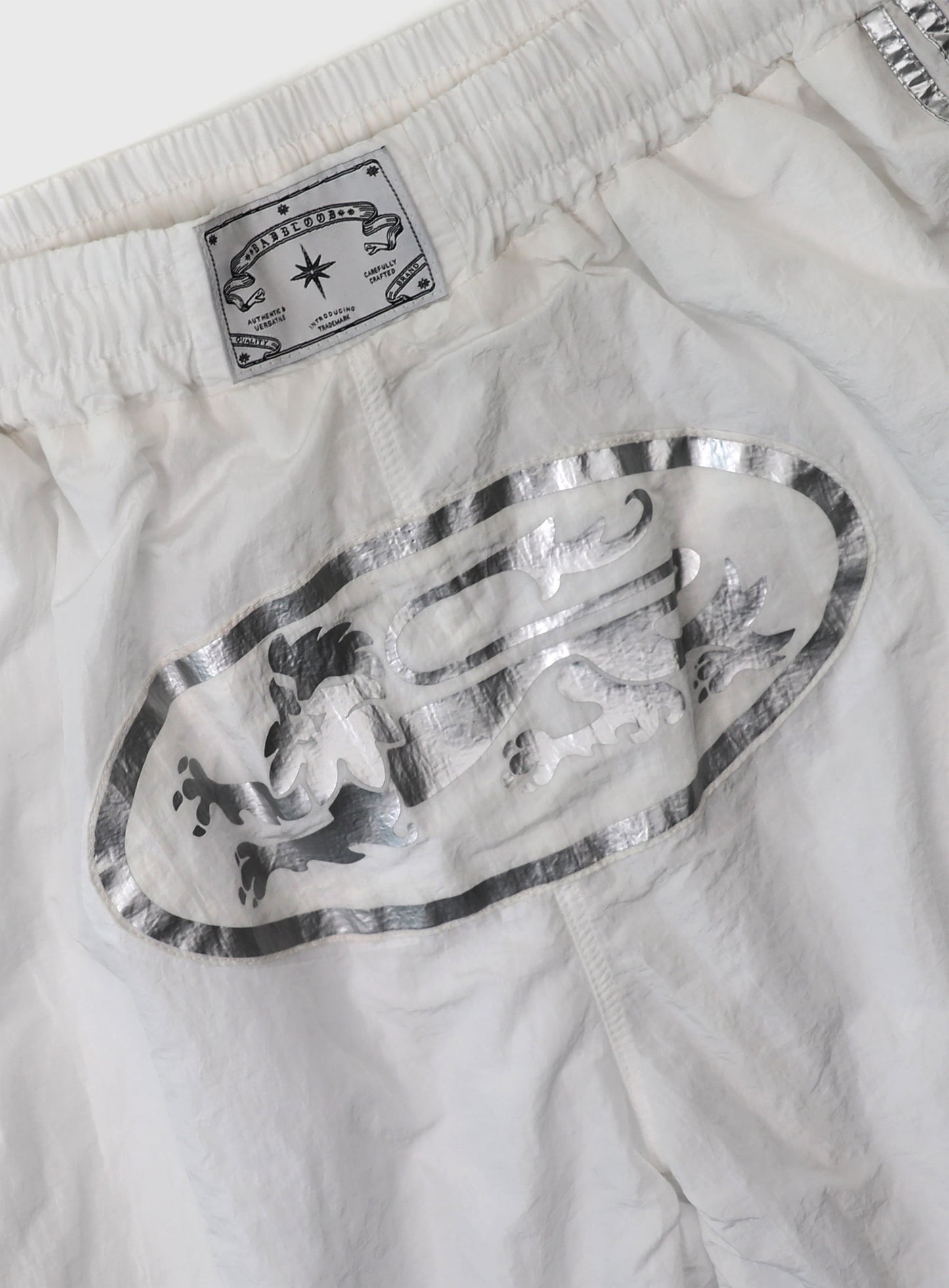 Dark Billy Nylon Curved Track Pants - White