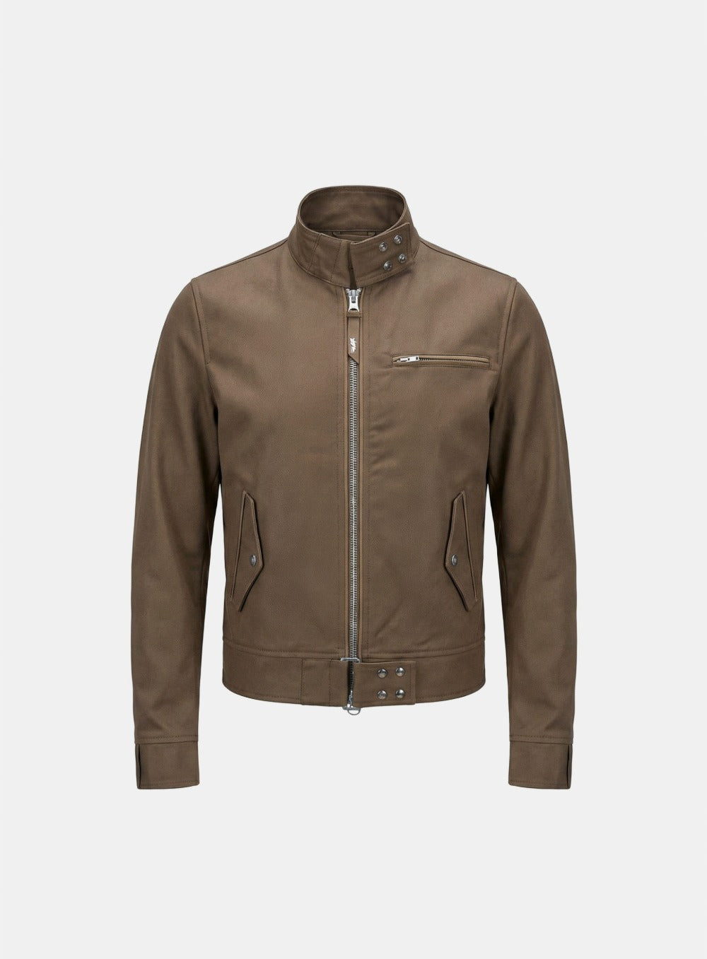[w-jkt26-019] Spina High-Neck Jacket - Brown
