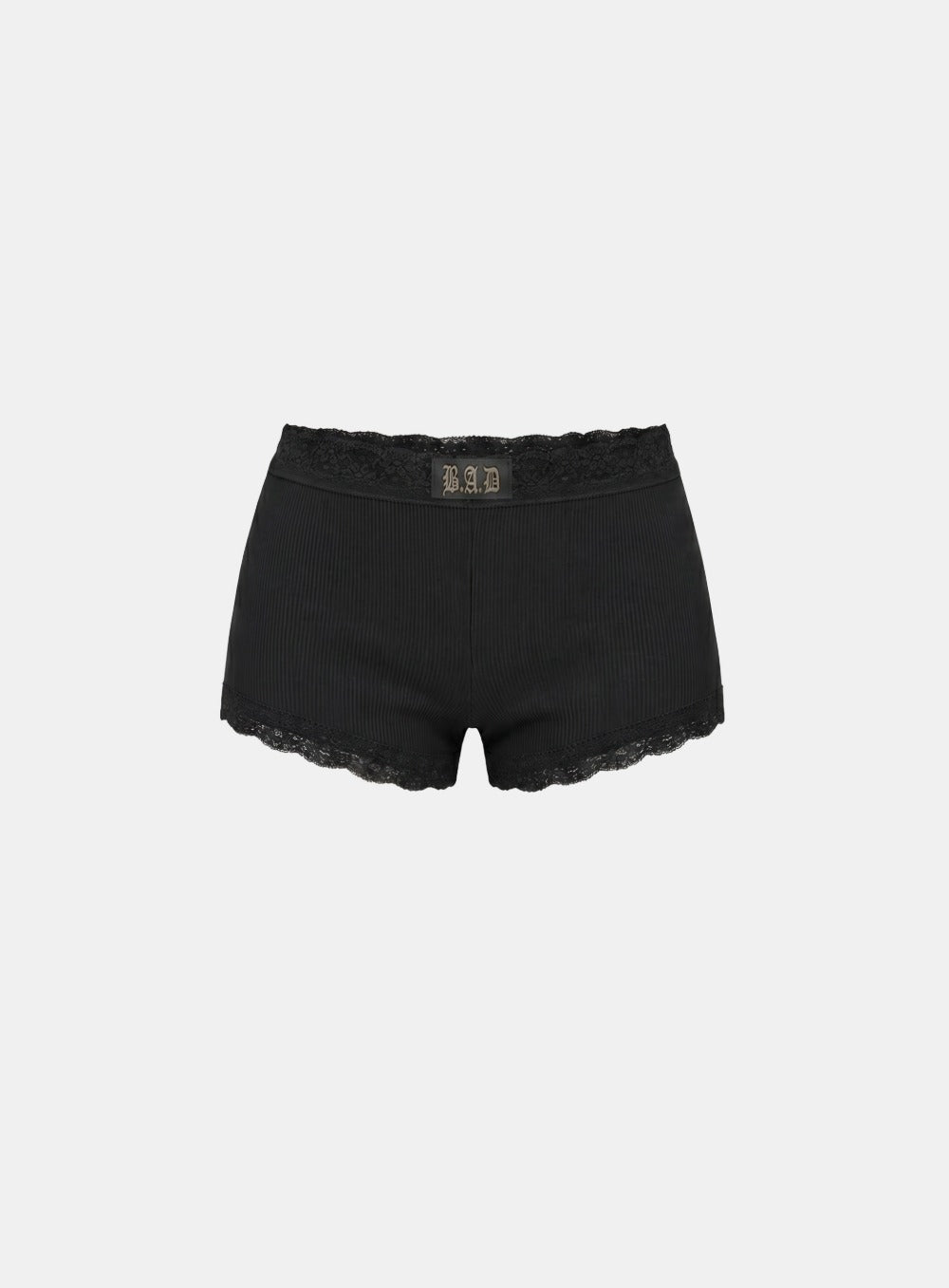 [w-pnt26-005] H.B.B. Lace Trimming Boxer - Black