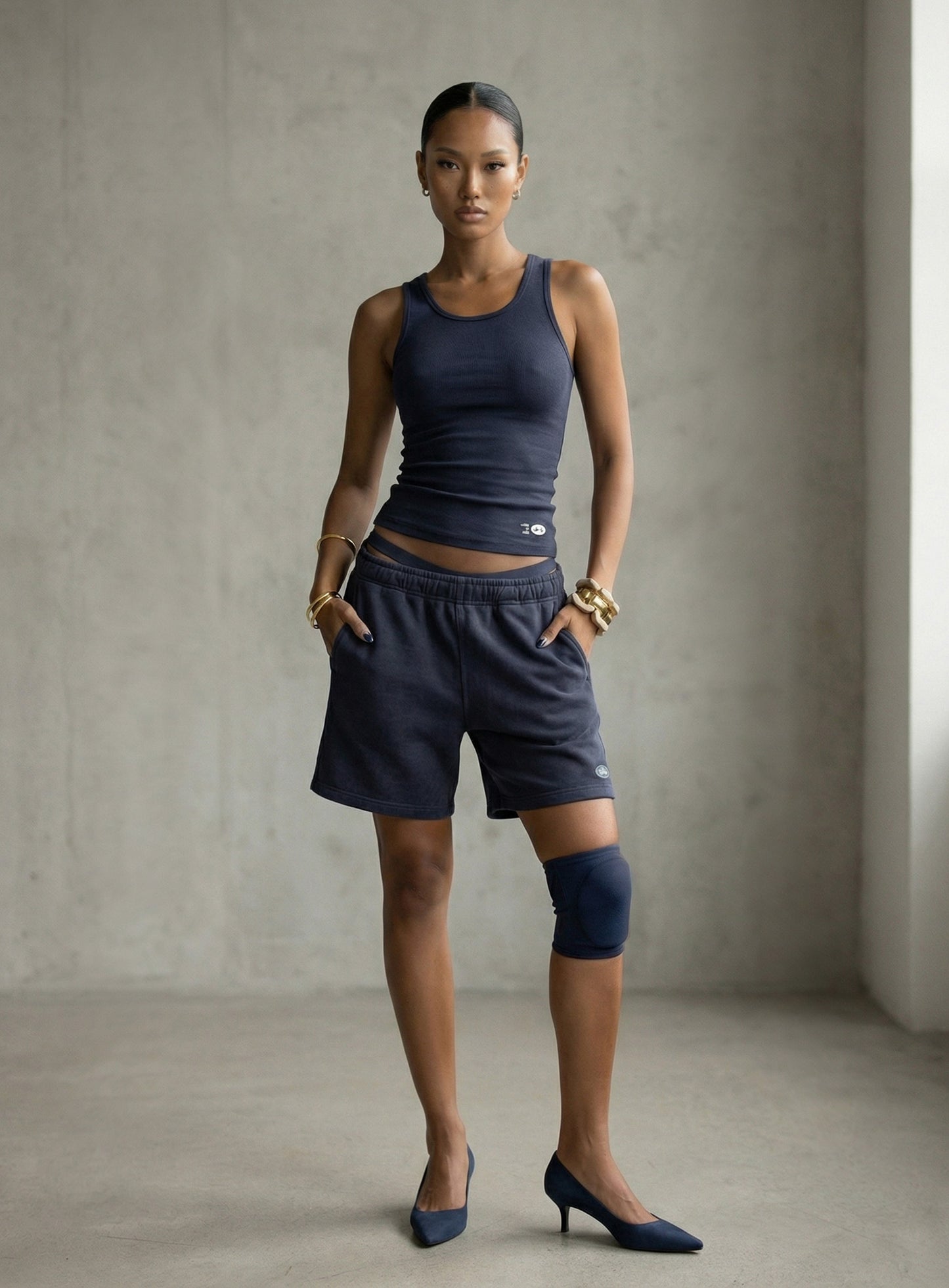 [w-srt26-008] BS Soft Terry 7-Inch Shorts - Navy