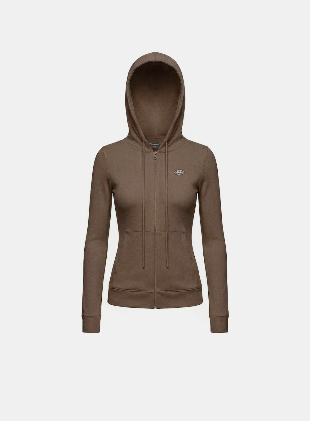 [w-hde26-007] BS Soft Terry Zip-Up Hoodie - Brown