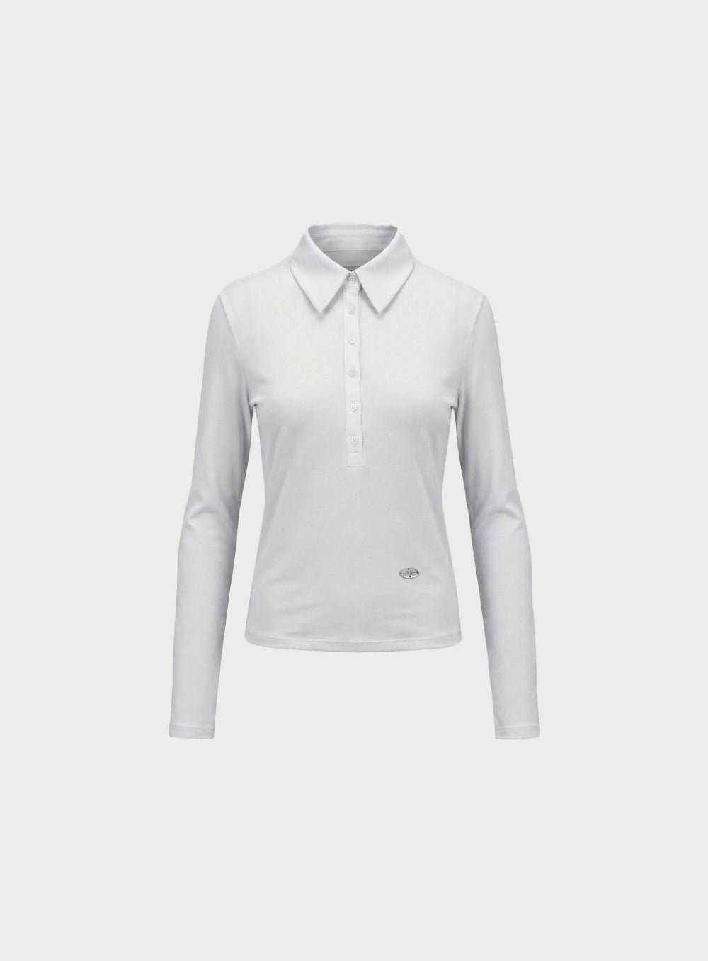 [w-tee26-061] Sleek Cotton Polo T-Shirt - White