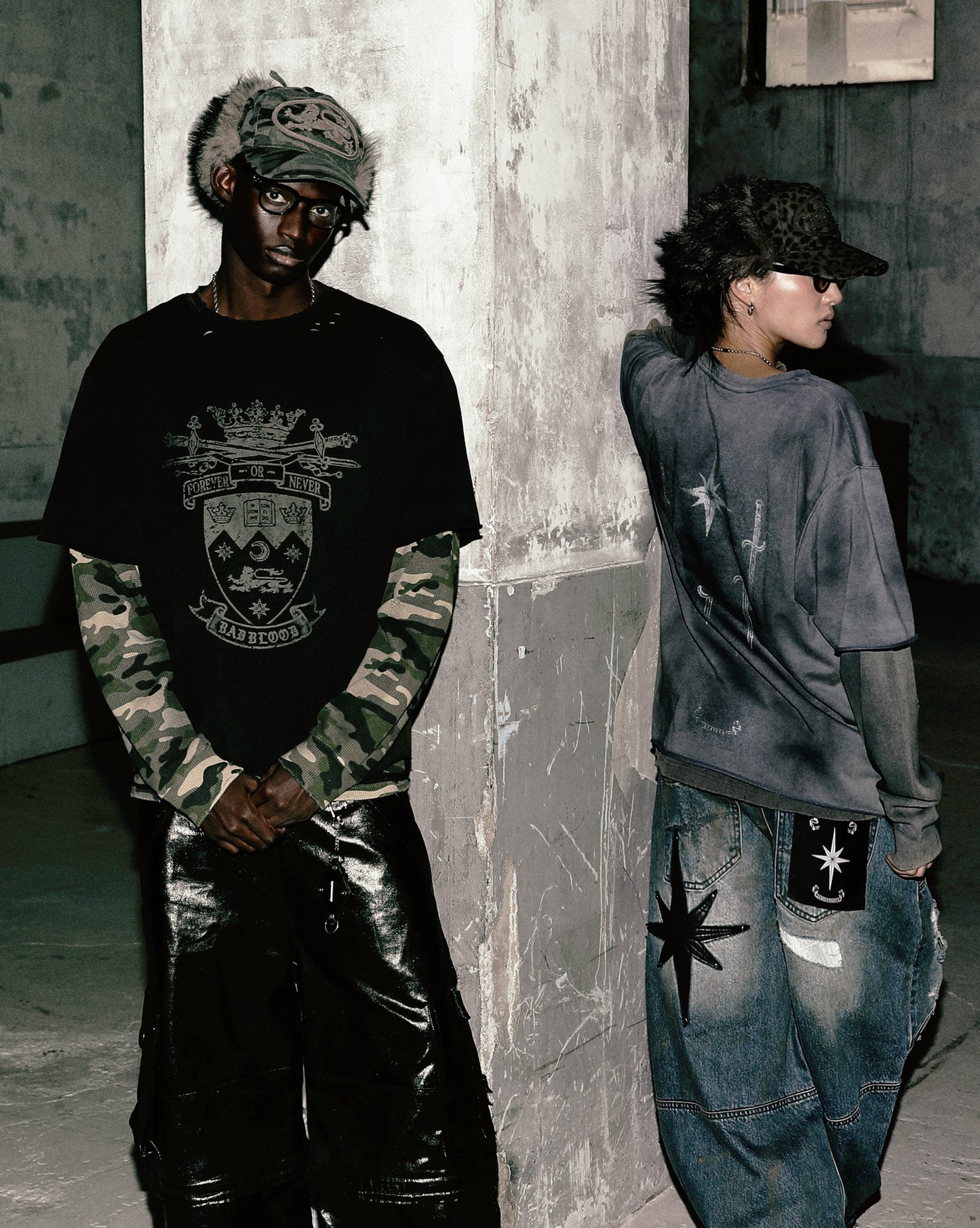 Shield M Layered Long Sleeve - Dusty Blue