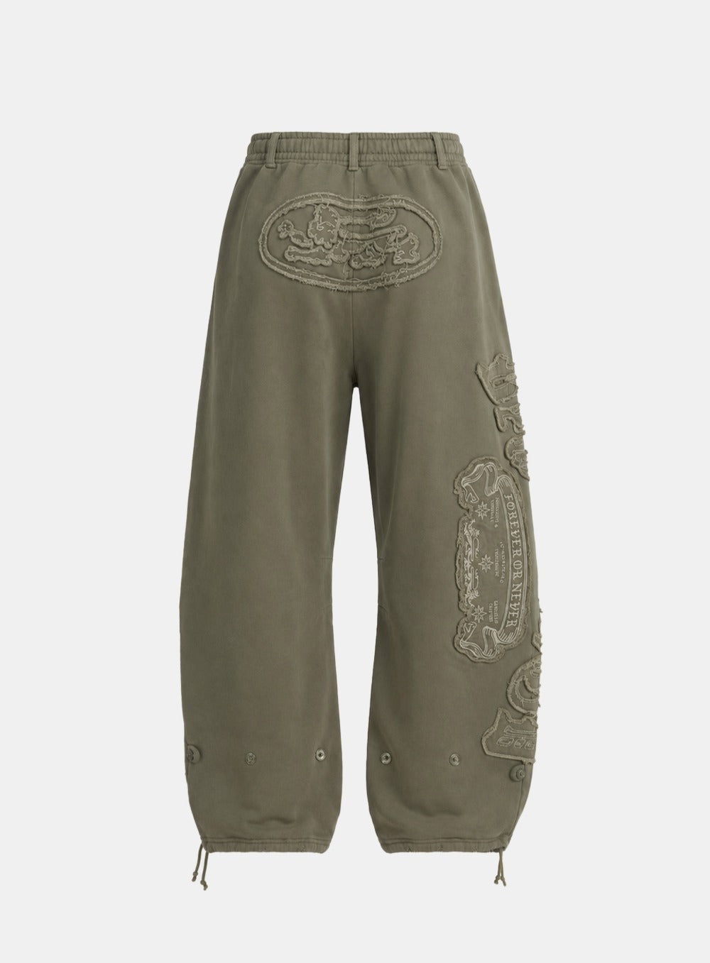 [w-pts26-129] Mystic Capsule Curved Bootcut Joggers – Military Green