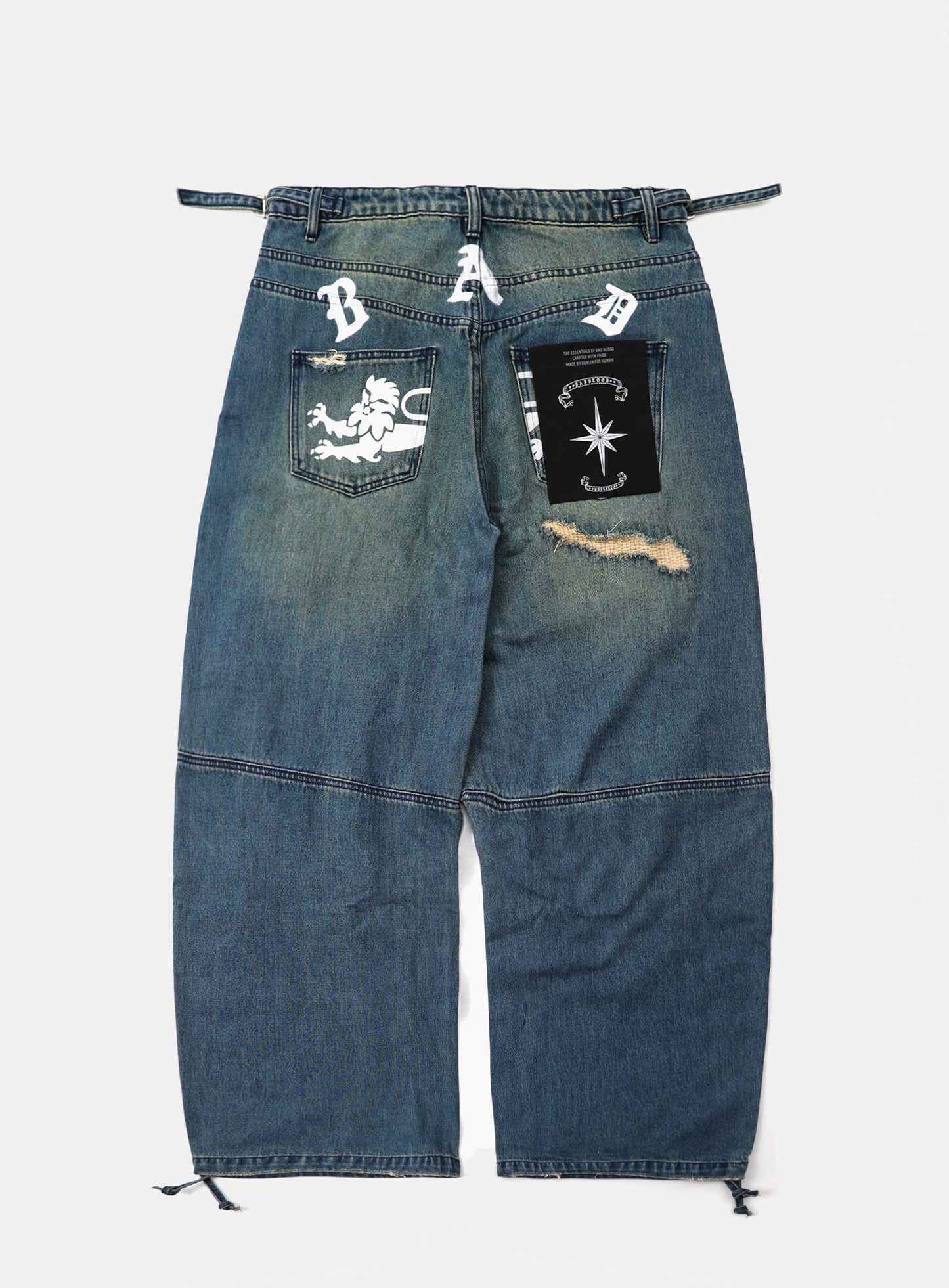 0309 Fallout Convex Denim Pants - Mid Blue
