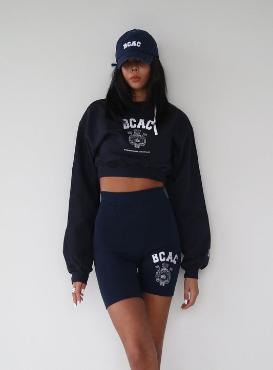 BCAC Emblem Heavyweight Crop Sweatshirt - Navy