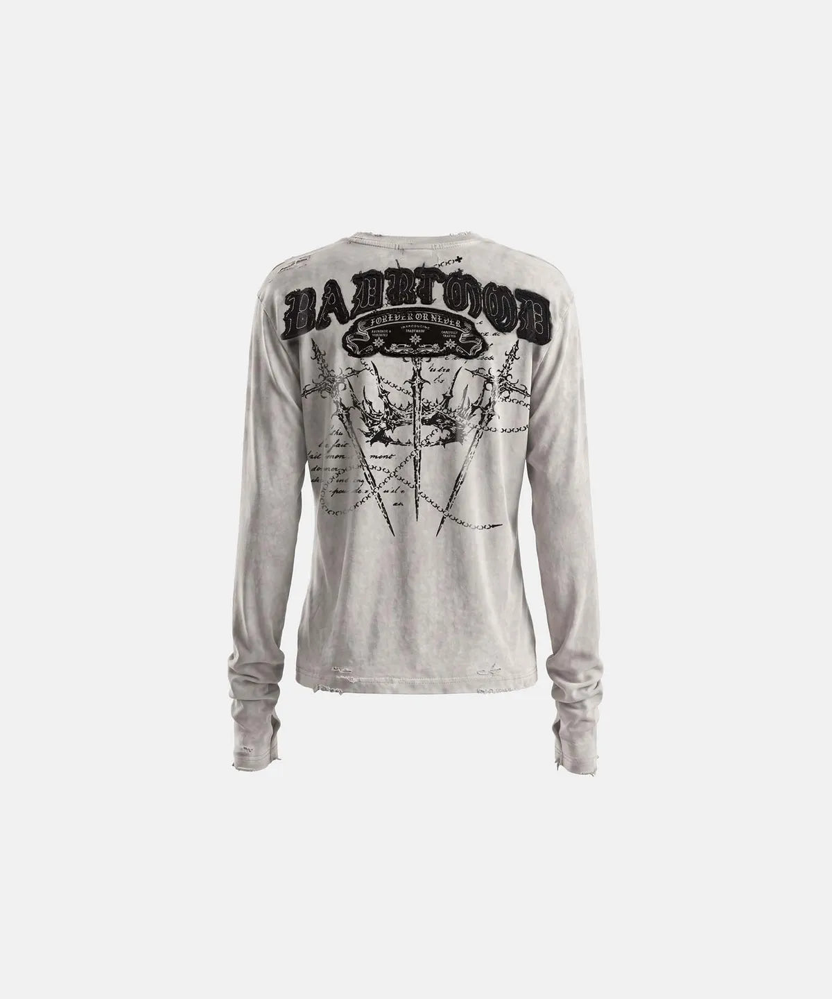 [w-tee26-285] Mystic Capsule Layered Graphic Crewneck Long Sleeve – Dusty White