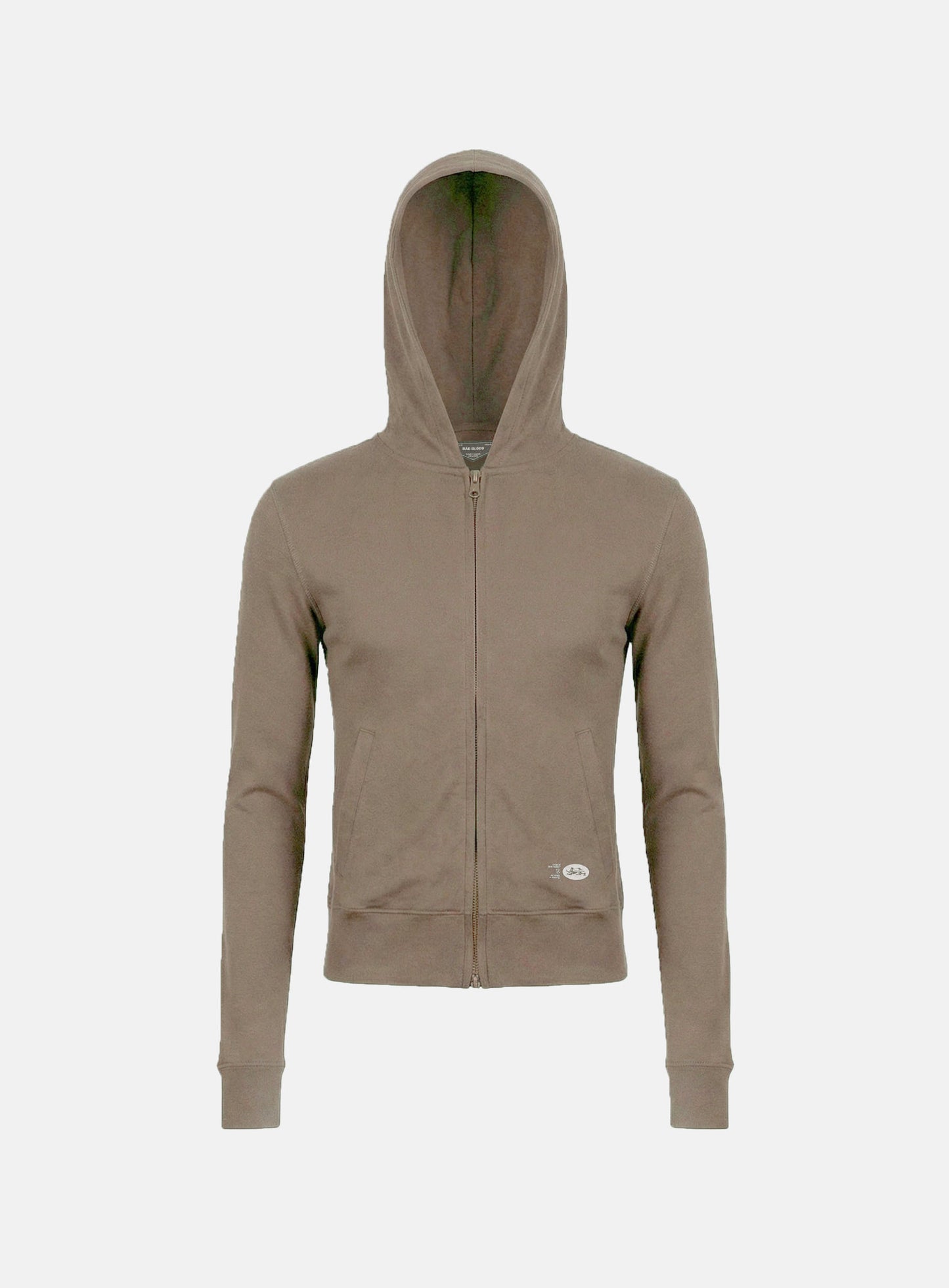 [w-hde26-001] BS Cotton Jersey Zip-Up Hoodie - Tobacco