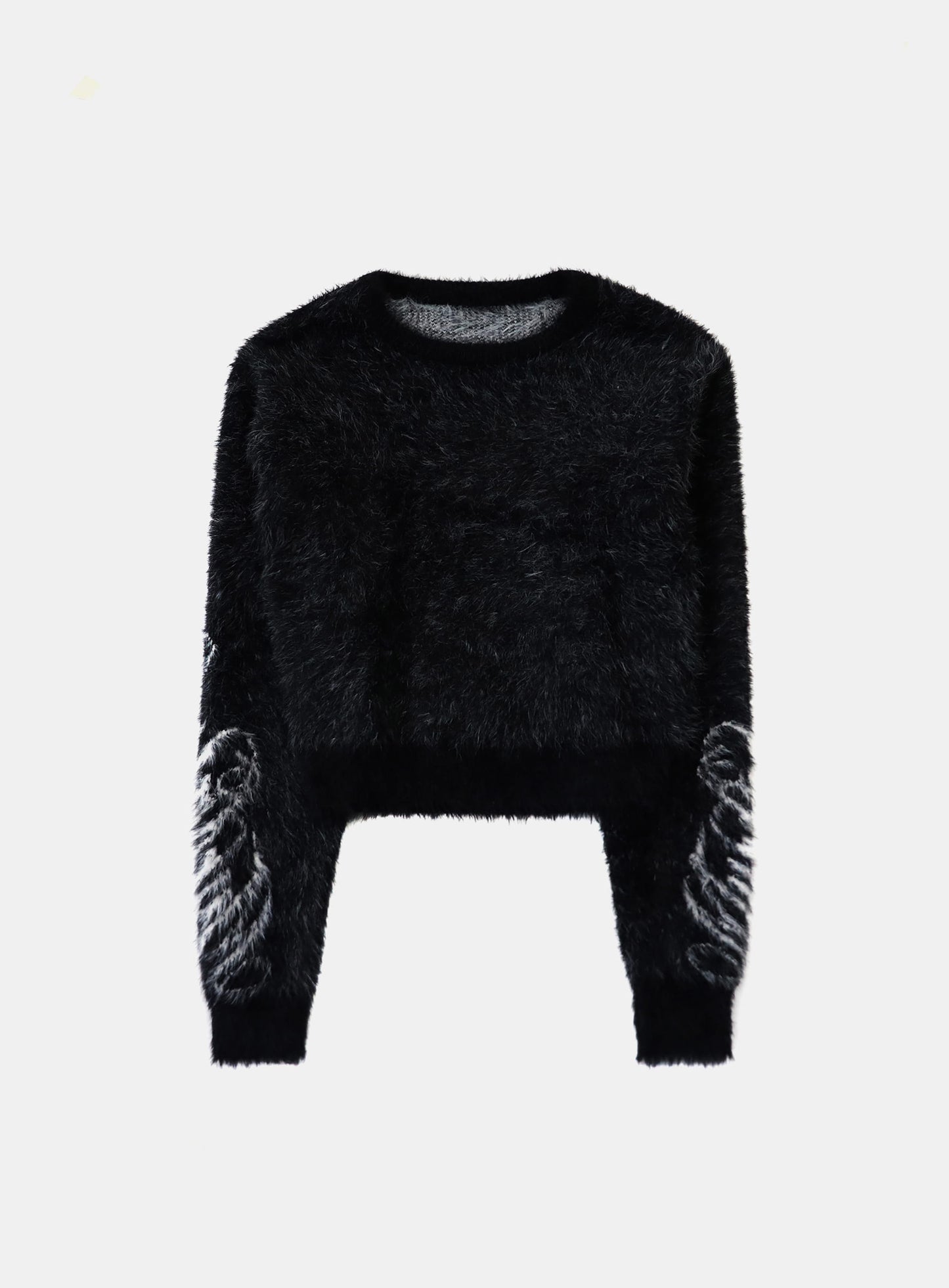 [w-knt25-012] Dark Classic MYM Mohair Sweater - Black