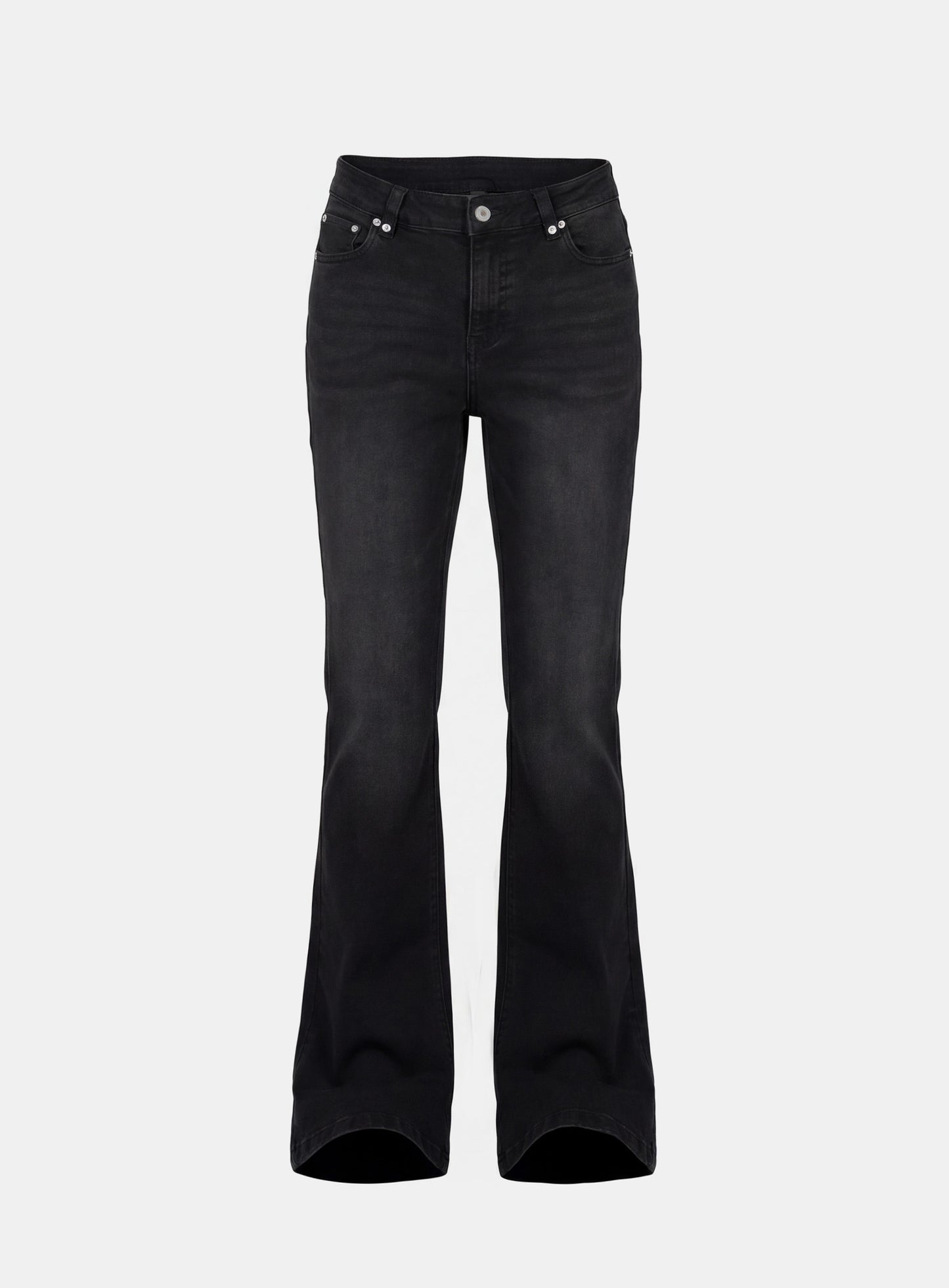 [w-pts26-020] Viper Mid-Rise Bootcut Pants - Washed Black