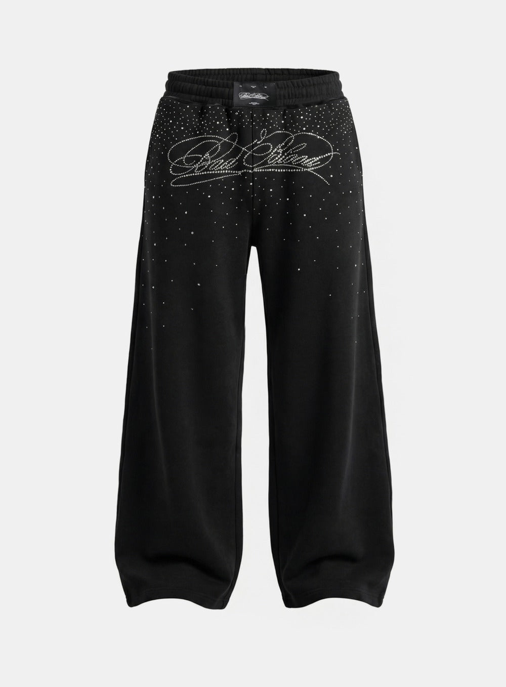 [w-pts25-122] Dark Classic Rhinestone Jogger - Black