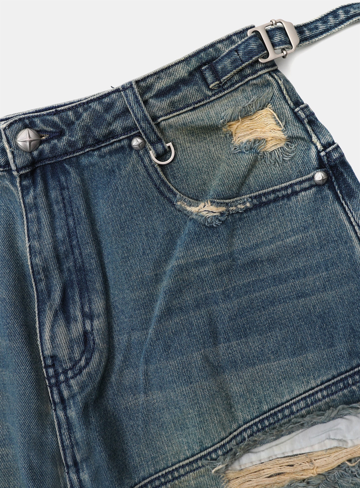 0309 Fallout Convex Denim Pants - Mid Blue