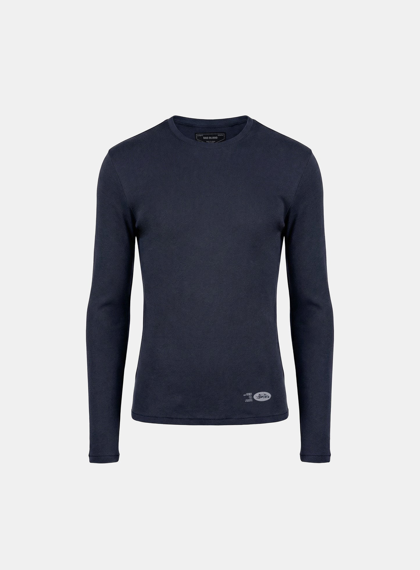 [w-tee26-046] BS Cotton Jersey Fitted Long Sleeve T-Shirt - Navy
