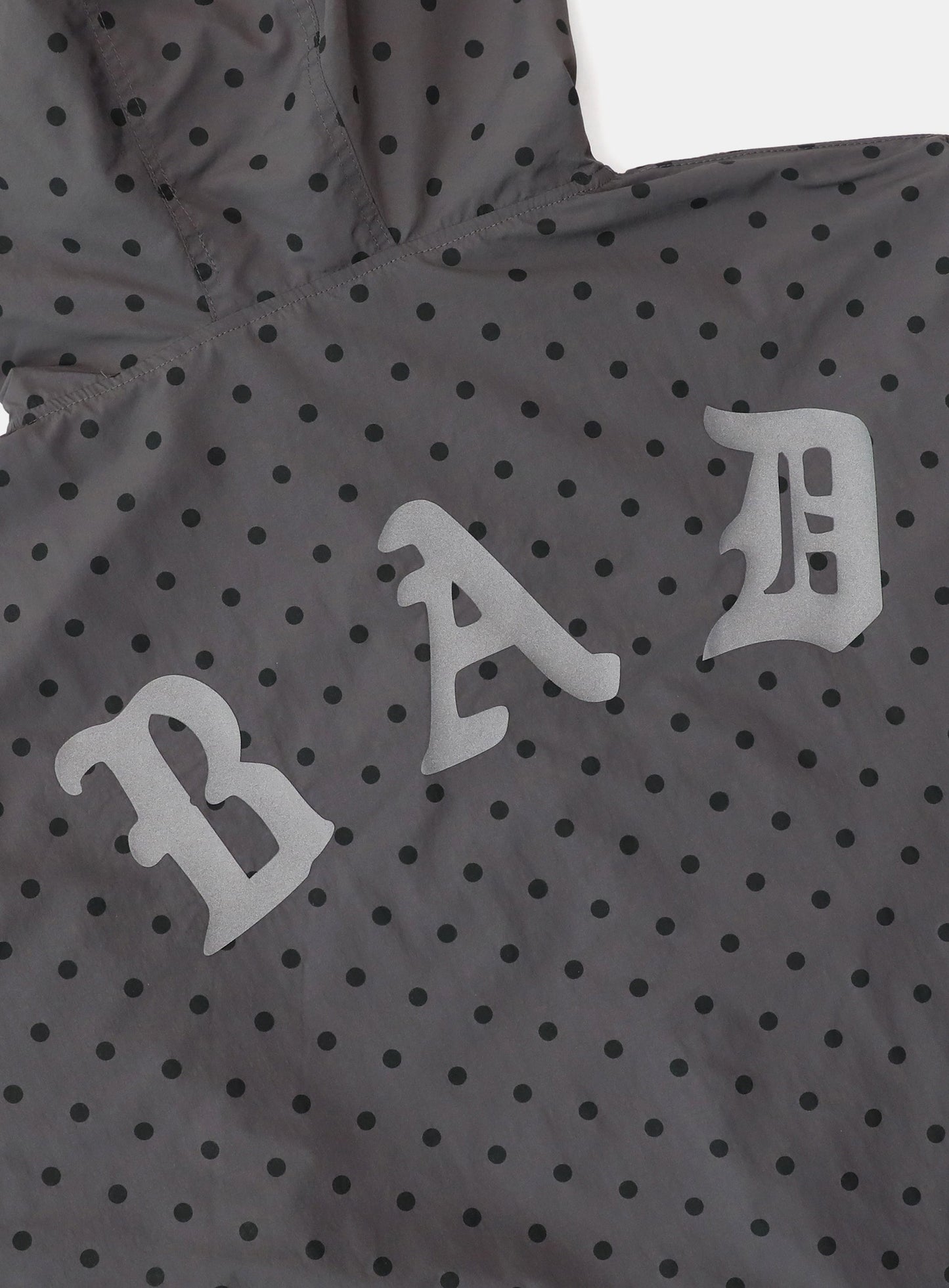 Mystic Nylon Reflective Hooded Zip-Up - Charcoal Dot