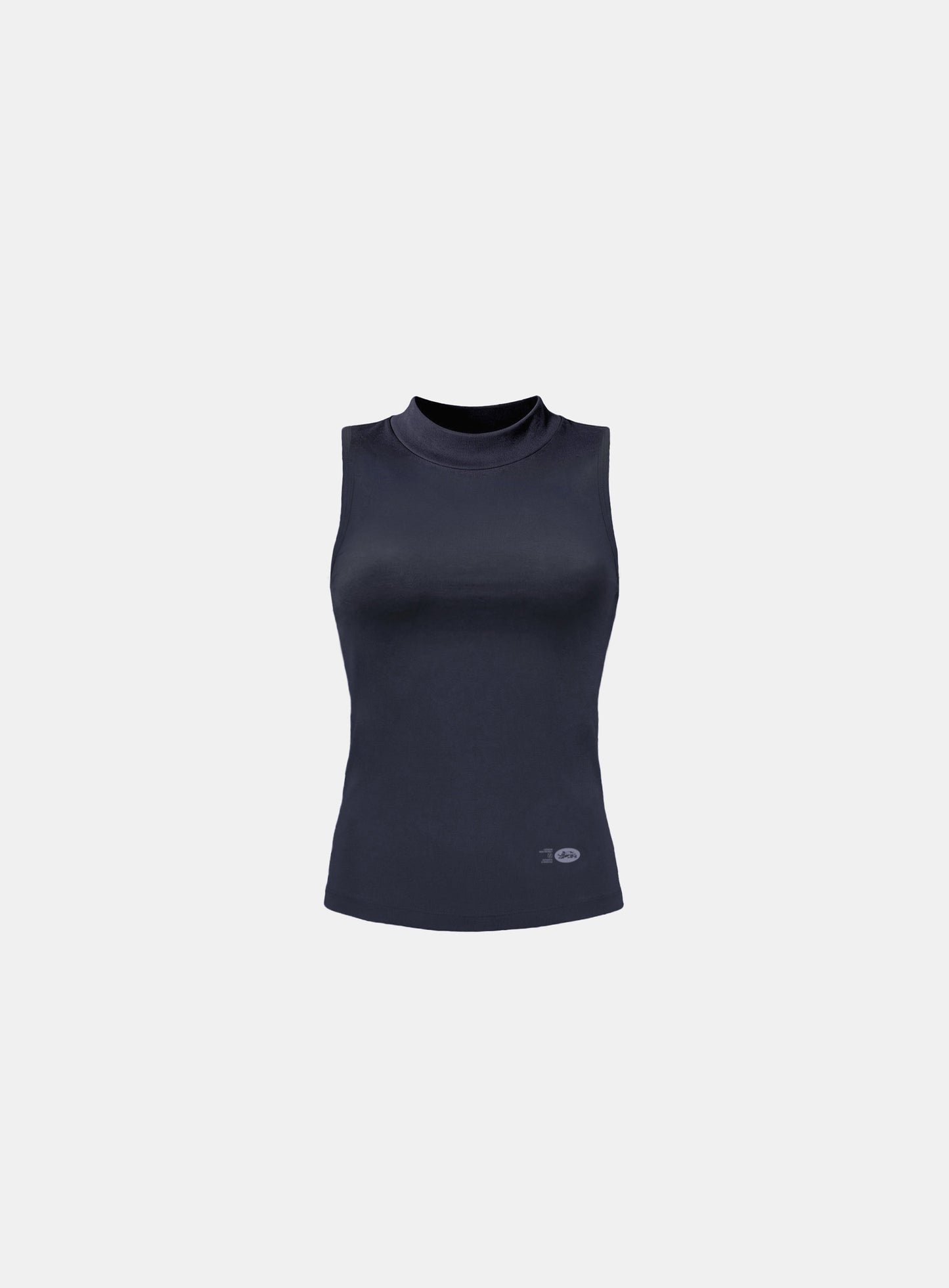 [w-tnk26-026] Everyday Mock-Neck Tank - Charcoal
