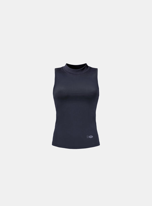 [w-tnk26-026] Everyday Mock-Neck Tank - Charcoal