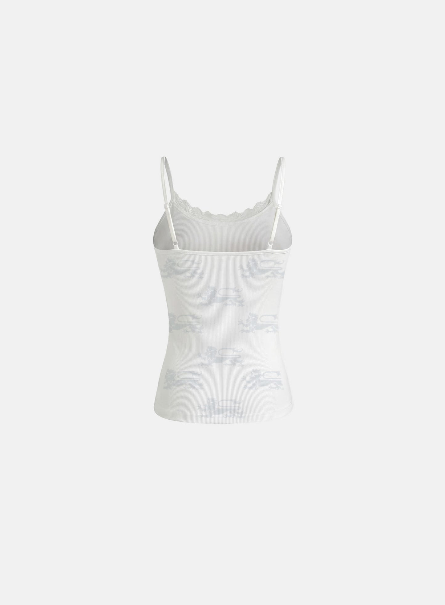 [w-tnk26-059] Cotton Rip Lace Camisole Tank - White