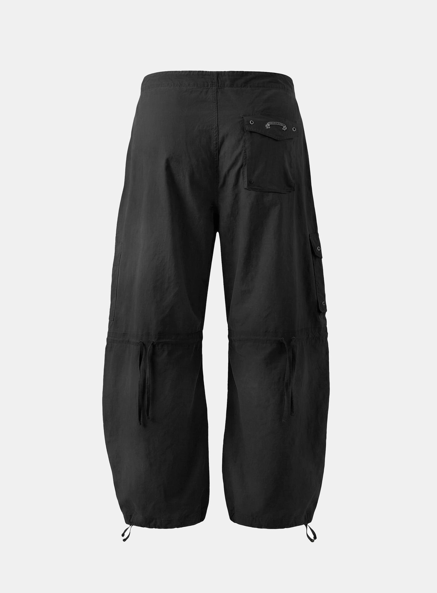 [w-pts26-080] Contour Curved Fit Cargo Pants - Black