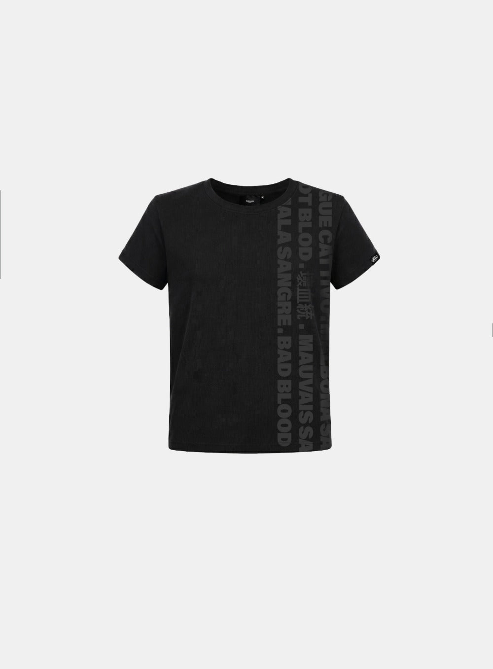 [w-tee26-224] Translation Side Graphic 1/2 T-Shirt - Black