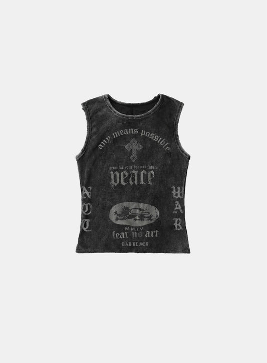 PEACE NOT WAR Tank - Dusty Black