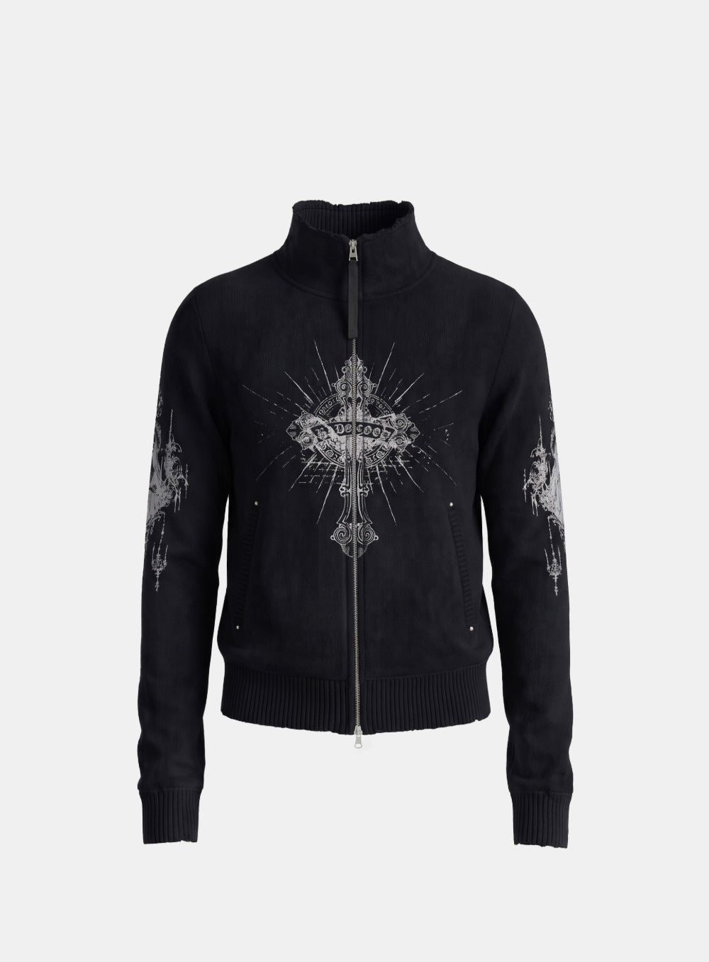 [w-jkt26-072] TMV SAINT DOMINIC Full-Zip Knit Track Top - Black