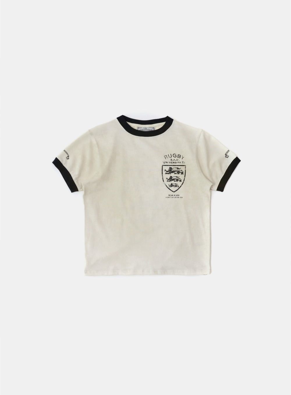 Mystic Shield Print Ringer T-Shirt - Cream