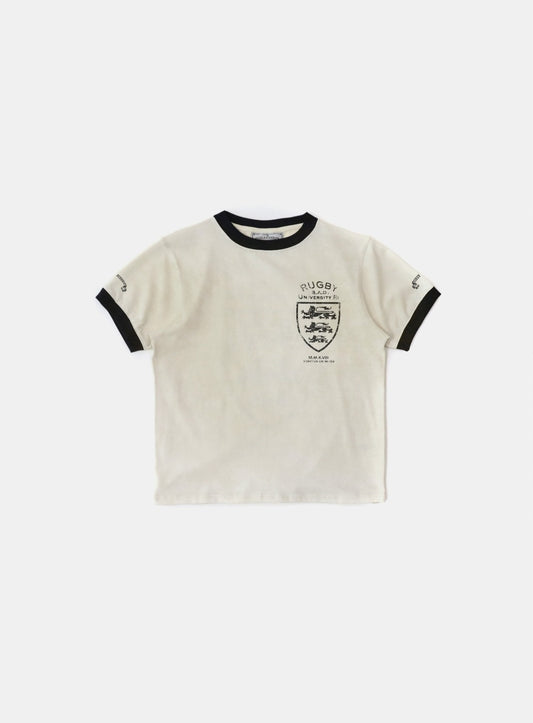 Mystic Shield Print Ringer T-Shirt - Cream