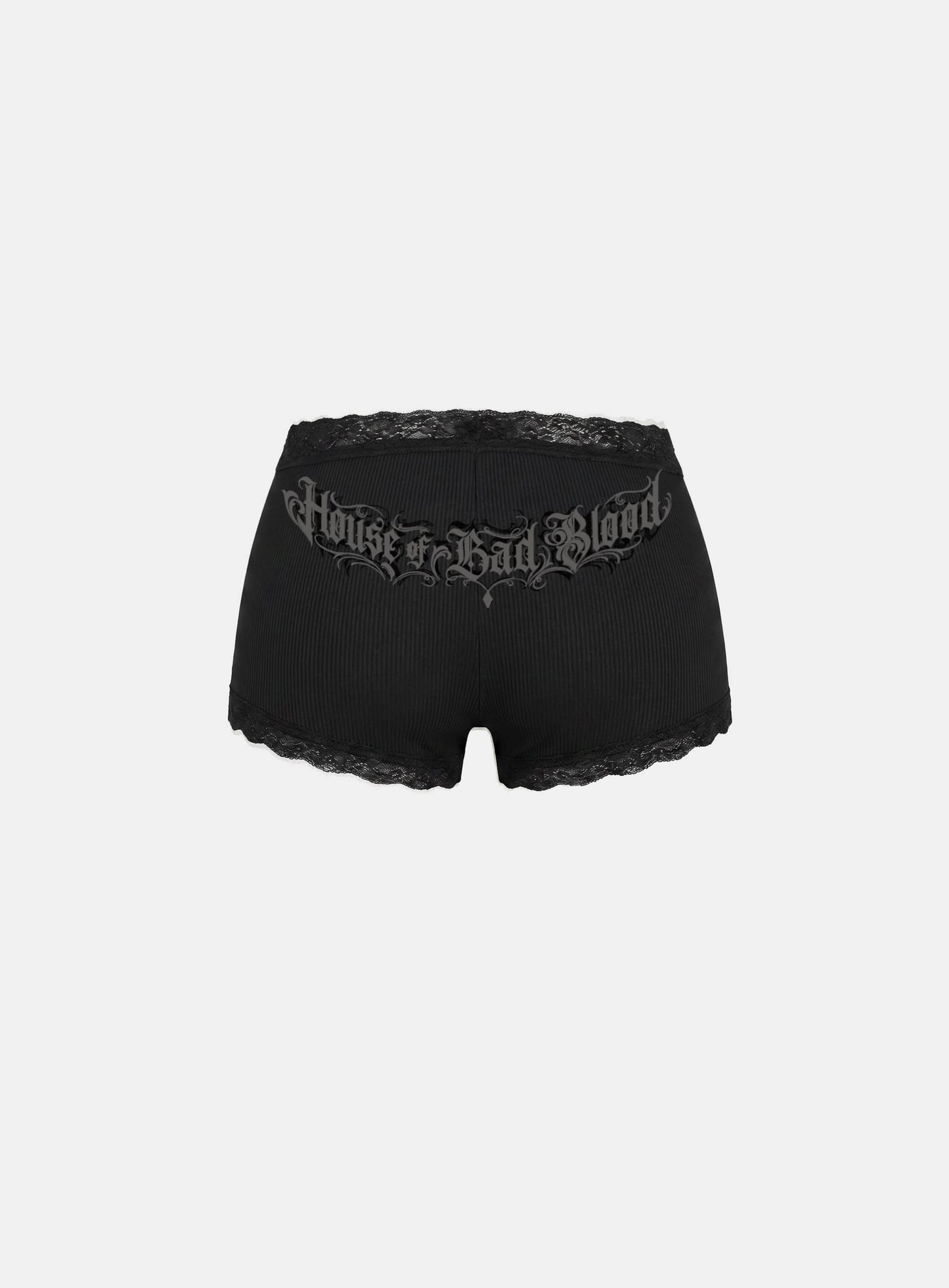 [w-pnt26-005] H.B.B. Lace Trimming Boxer - Black