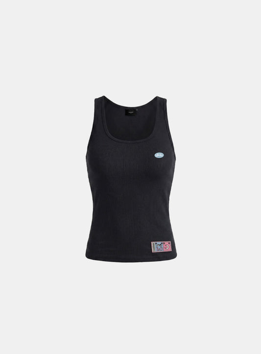 [w-tnk26-070] Ambassador 26 Cotton Lip Classic Tank - Black