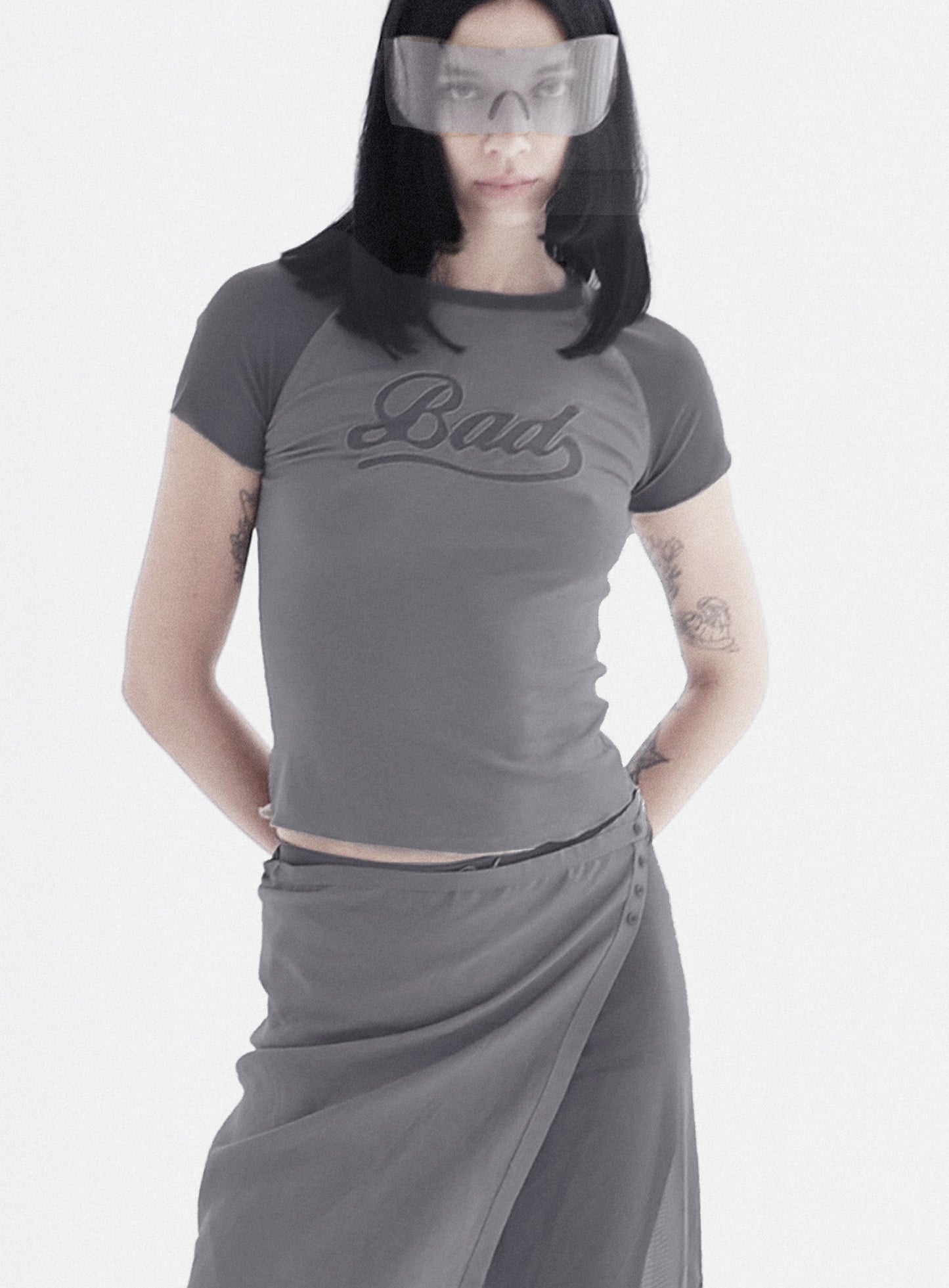 Second Skin Contrast T-Shirt – Charcoal