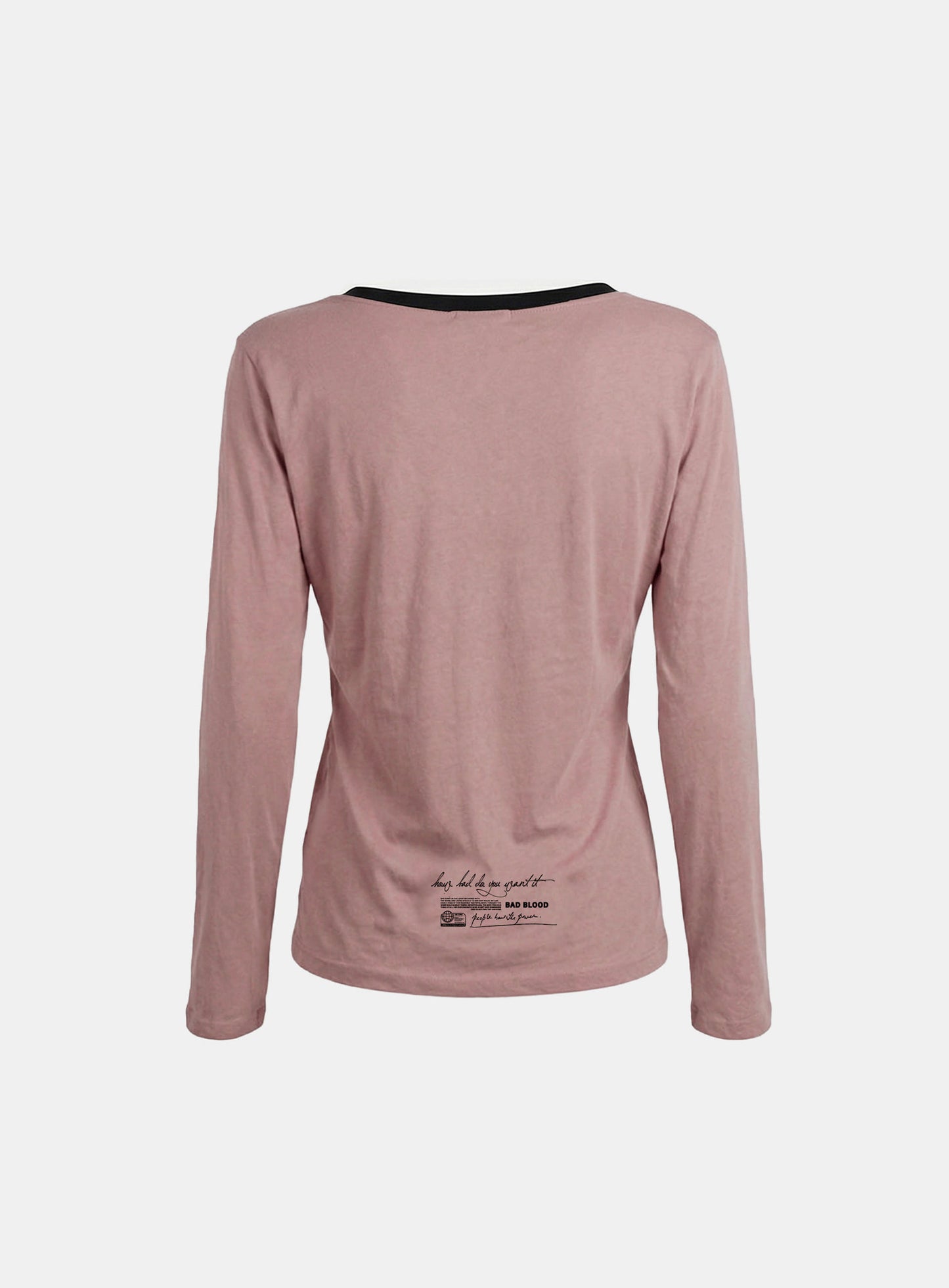 [w-tee26-124] B.A.D. Ladyland Ringer Loose-Fit T-Shirt - Pink