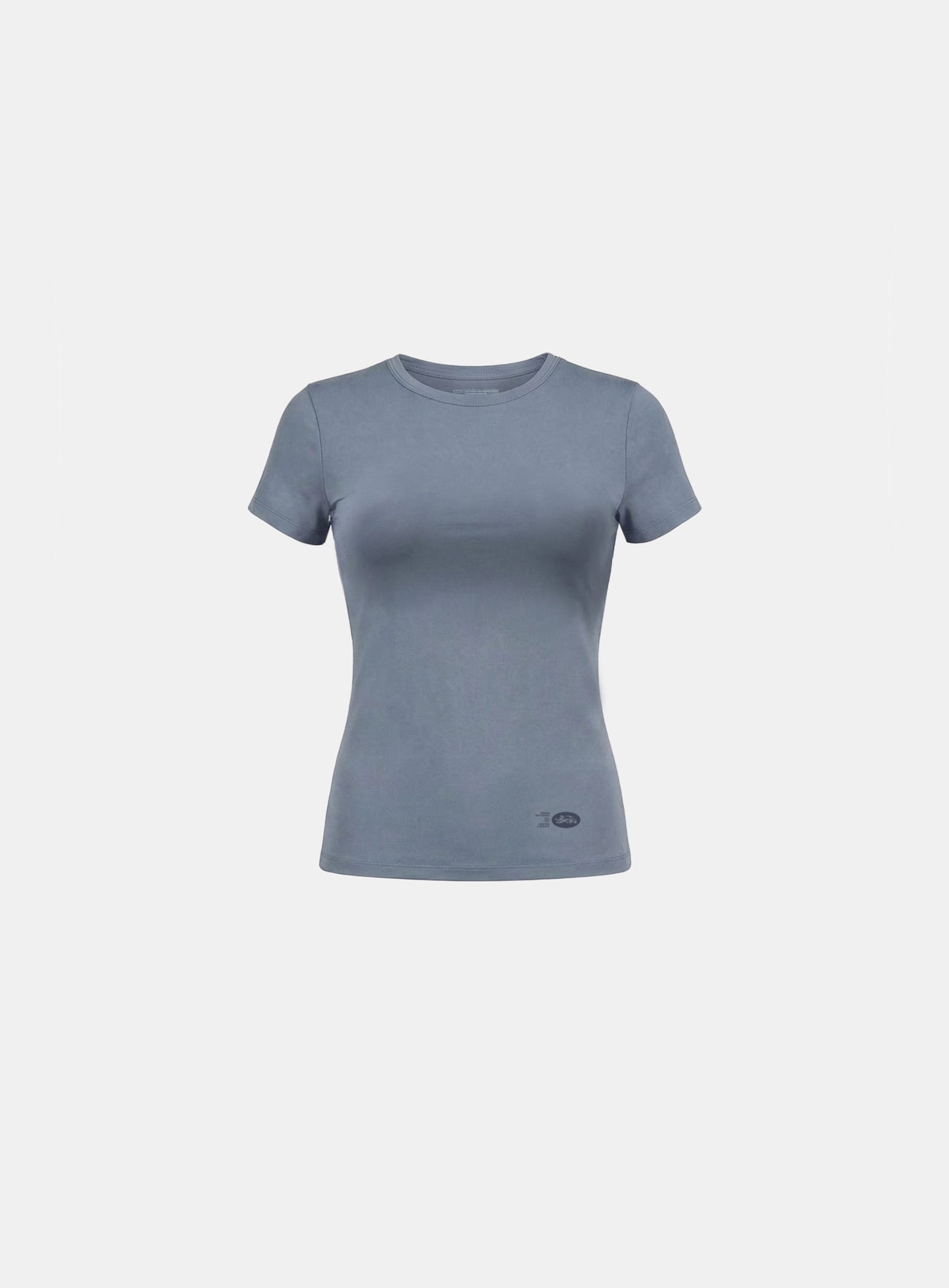 [w-tee26-090] Everyday Crew Neck Short Sleeve T-Shirt - Blue gray