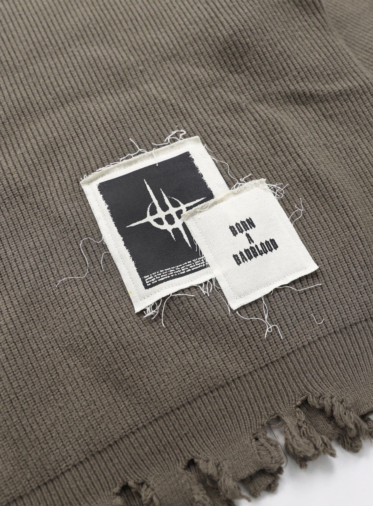 Destroyed Long Sleeve Sweater - Dark Olive