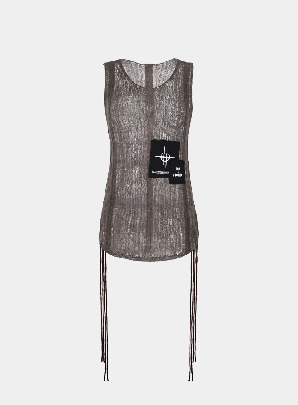 Ripped Knit Tank Sweater – Khaki