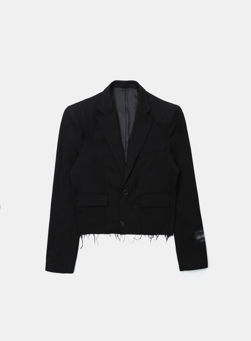 Low Edge Crop Blazer - Black