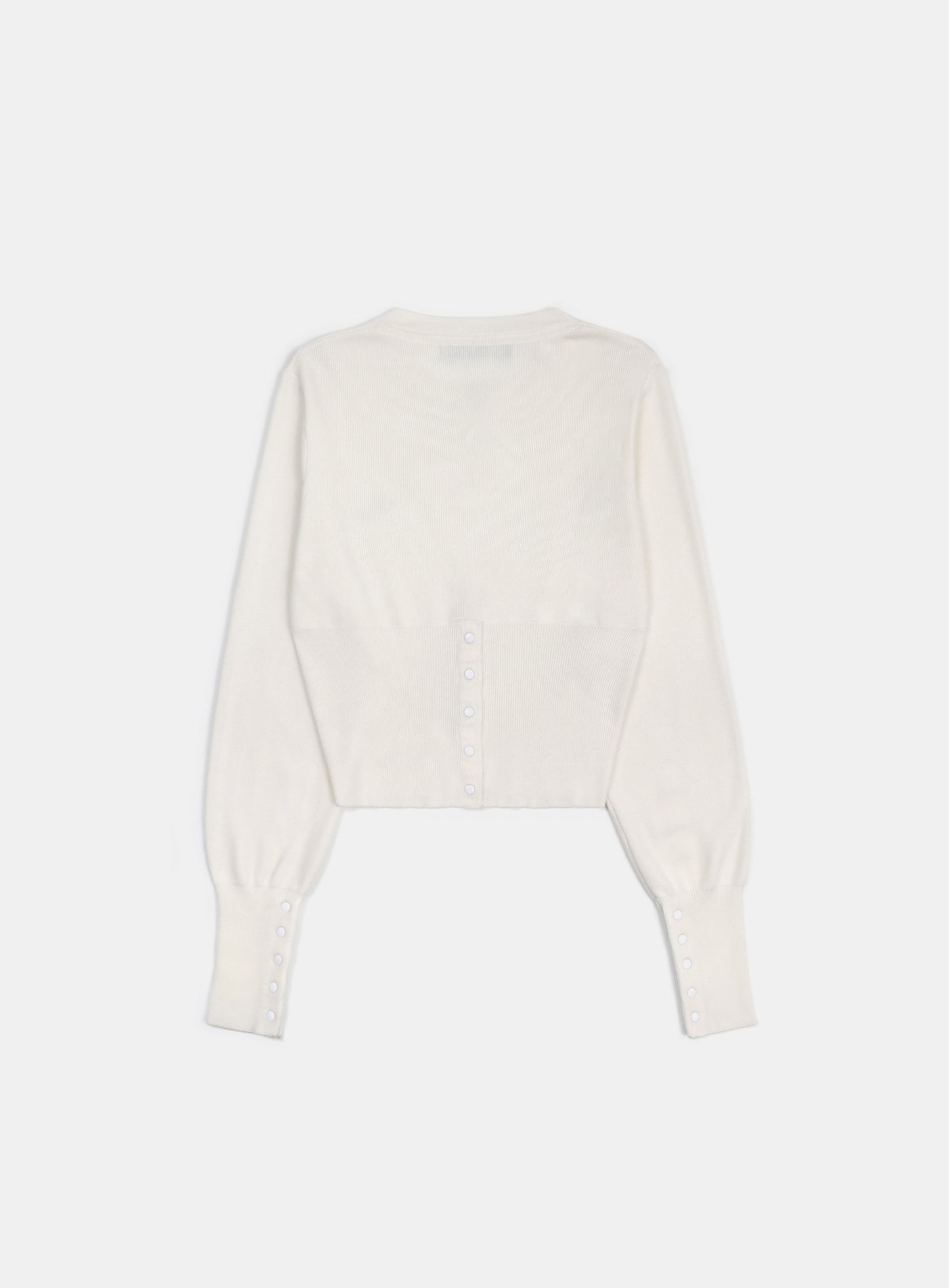 Pure Classic Button Up V-Neck Cardigan - White