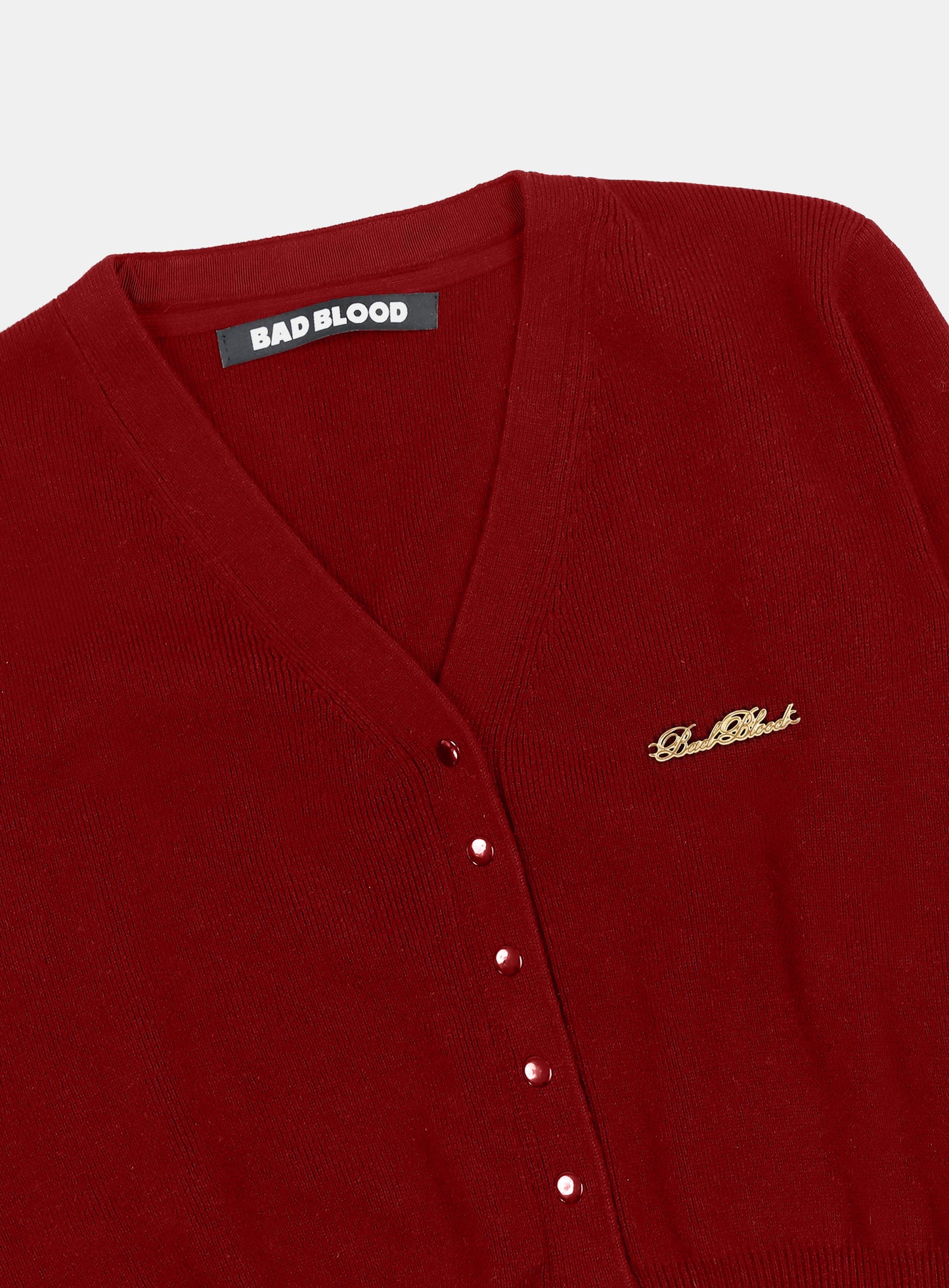 Pure Classic Button Up V-Neck Cardigan - Red