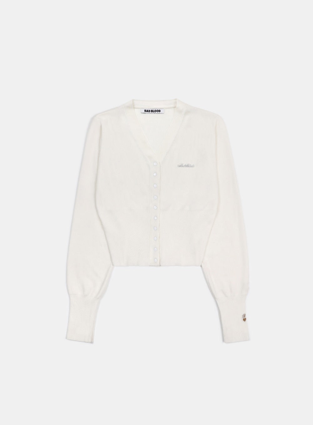 Pure Classic Button Up V-Neck Cardigan - White