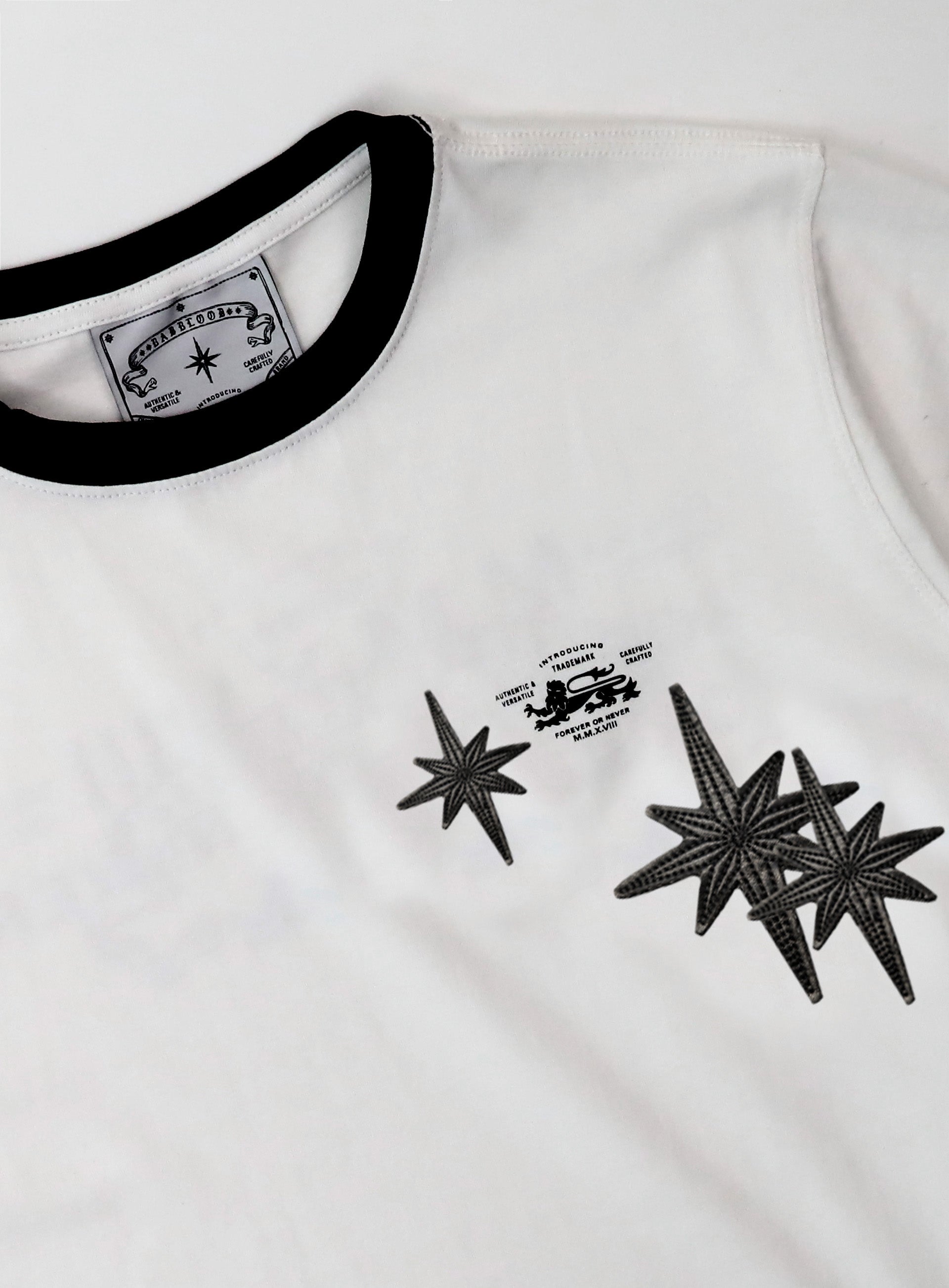BADBLOOD ♥ Cosmo Multi Patch Ringer T-Shirt /追跡付 Cosmo Multi Patch Ringer T-Shirt - White – BADBLOOD TAIWAN
