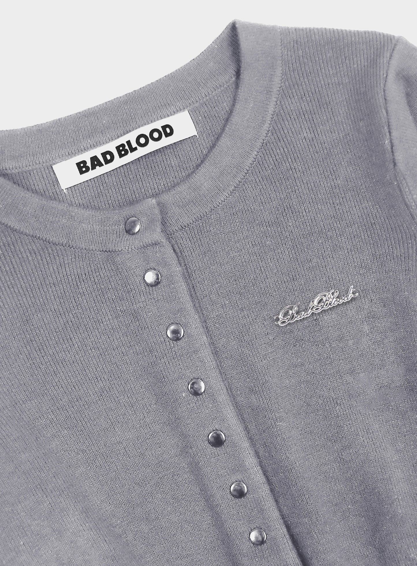 Pure Classic Button Up Round Cardigan - Grey